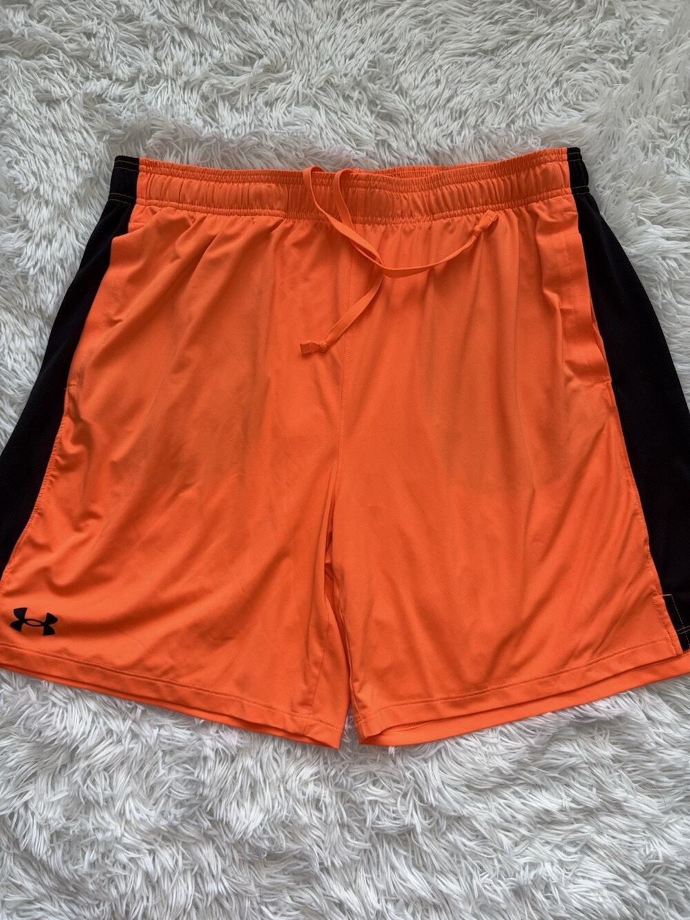 Under Armour Men’s XXL Classic Orange Sport Shorts. Grt. Pair & Condition